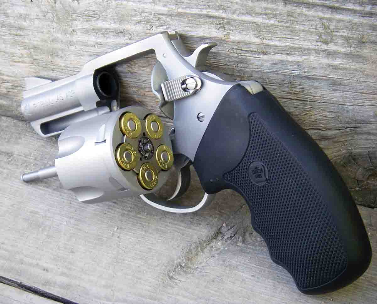 The Charter Arms Pitbull is chambered for .45 ACP and offers notable performance and power for a compact defensive-style revolver.